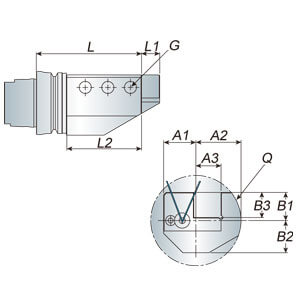 BH Square Turning Holder (For external turning and cutting off) HSK-T Series