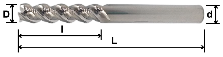 龍捲風鋁合金專用三刃長刃鎢鋼立銑刀-AEL