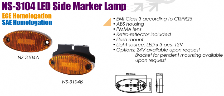 LED Side Marker Lamp-NS-3104A