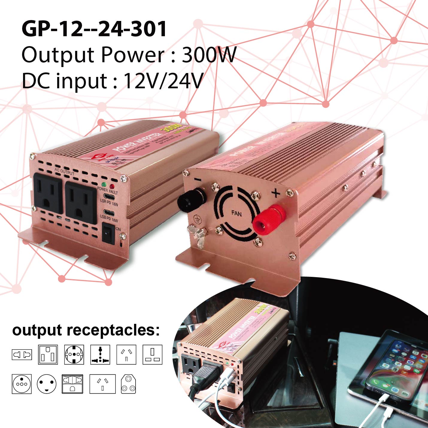 Power inverter-300W-GP-12(24)-301